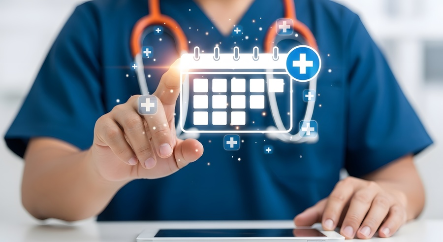 Healthcare professional using Healthcare Appointment Scheduling solution
