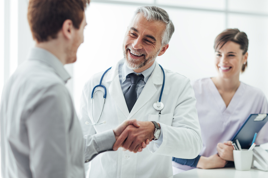 Patient and medical staff communicating