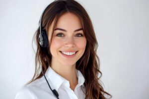 medical call answering expert smiling