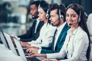 call center experts working in a medical call center