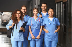 Group of nurses in a corridor